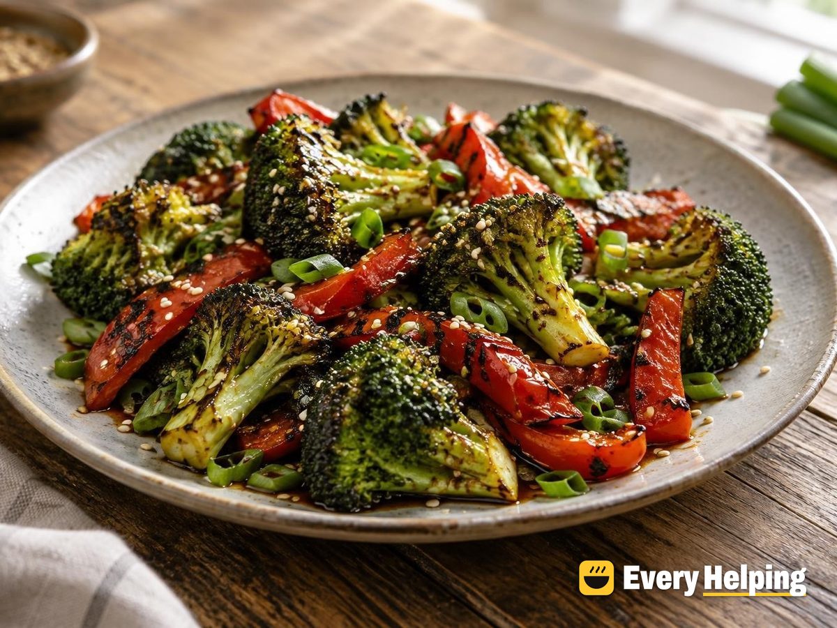 Grilled Ginger Sesame Broccoli and Peppers