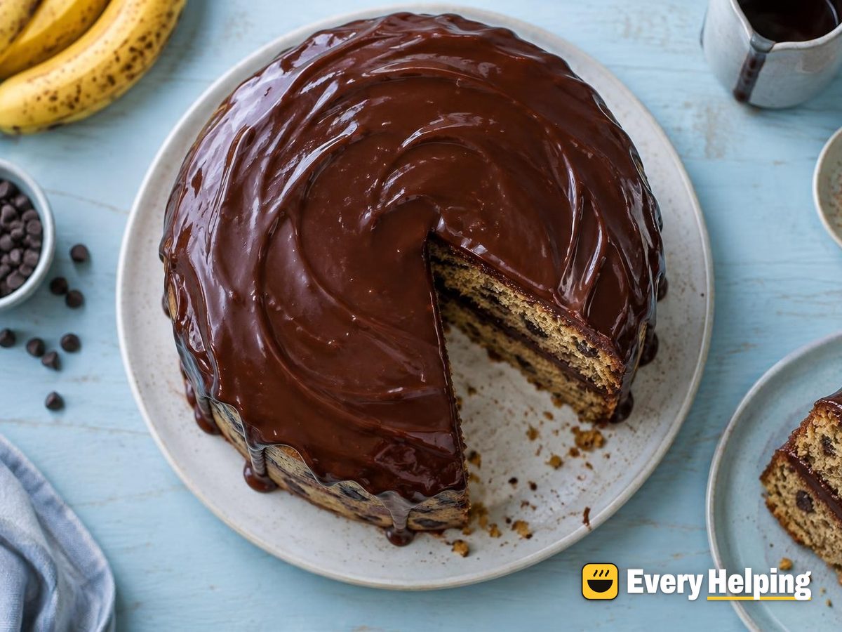 Banana Layer Cake with Chocolate Ganache