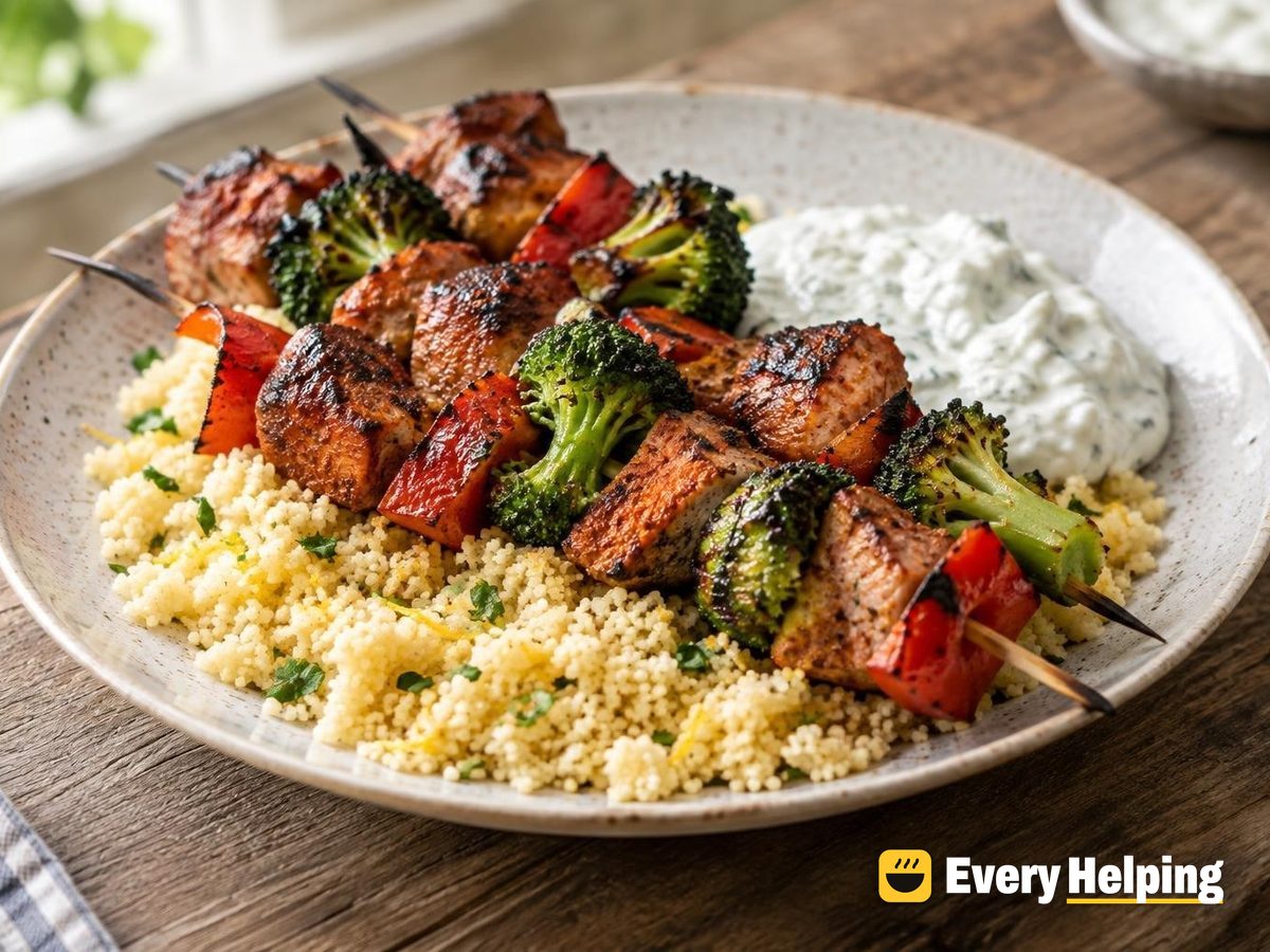Smoky Paprika Pork Skewers with Couscous