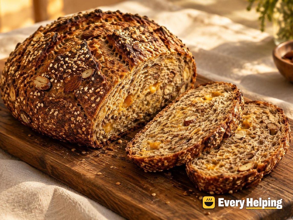 Toasted Almond Cheddar Rye Loaf