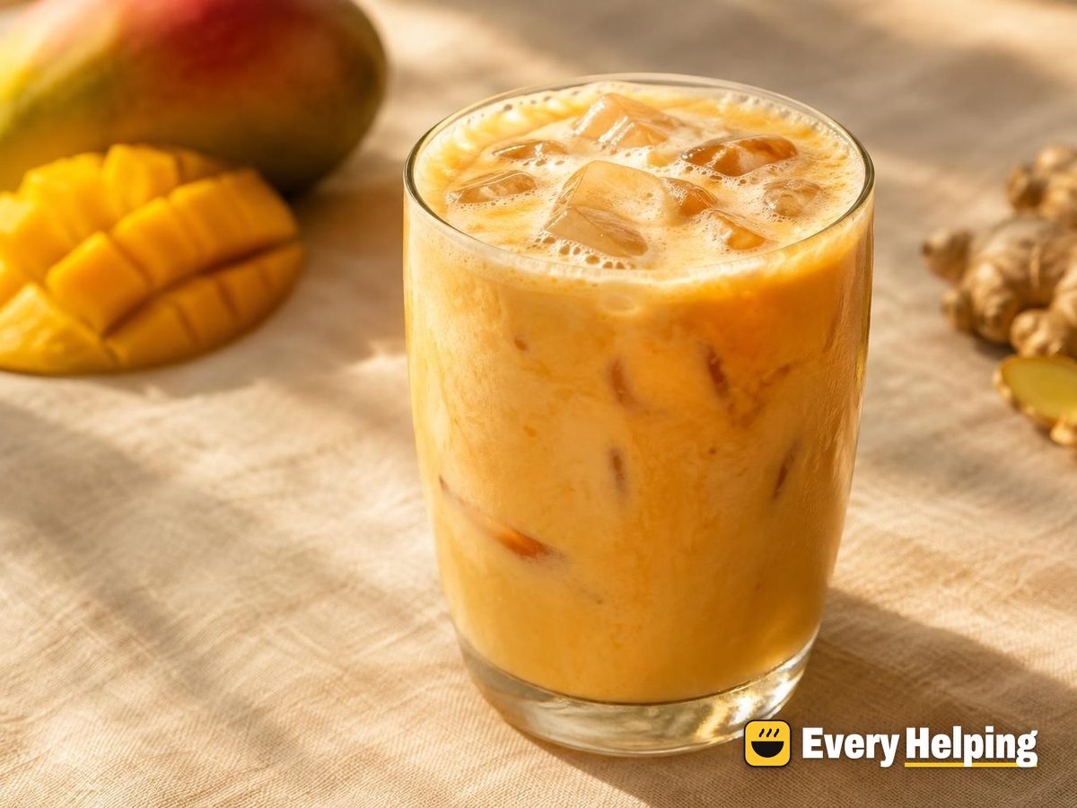 Ginger Syrup Coconut Iced Tea with Mango