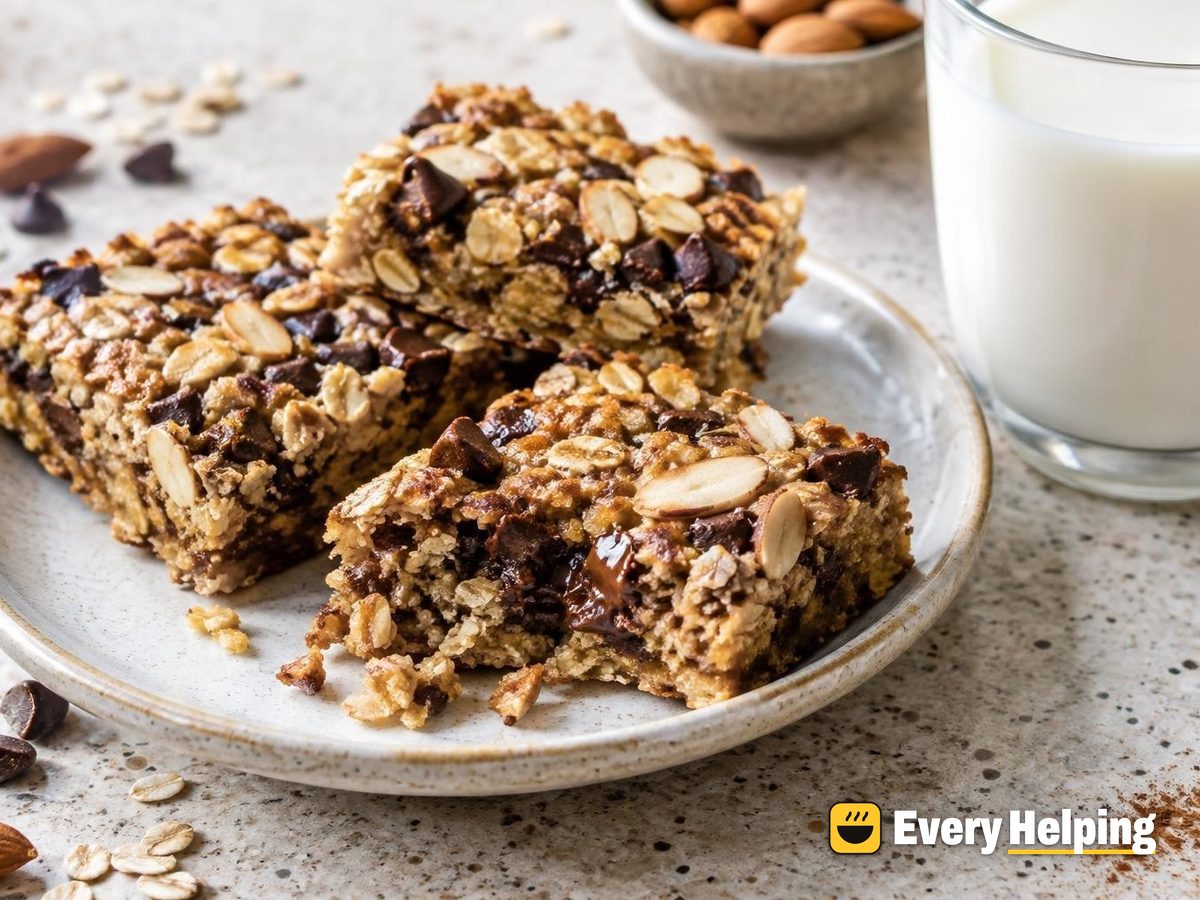 Toasted Almond Chocolate Chunk Oat Bars