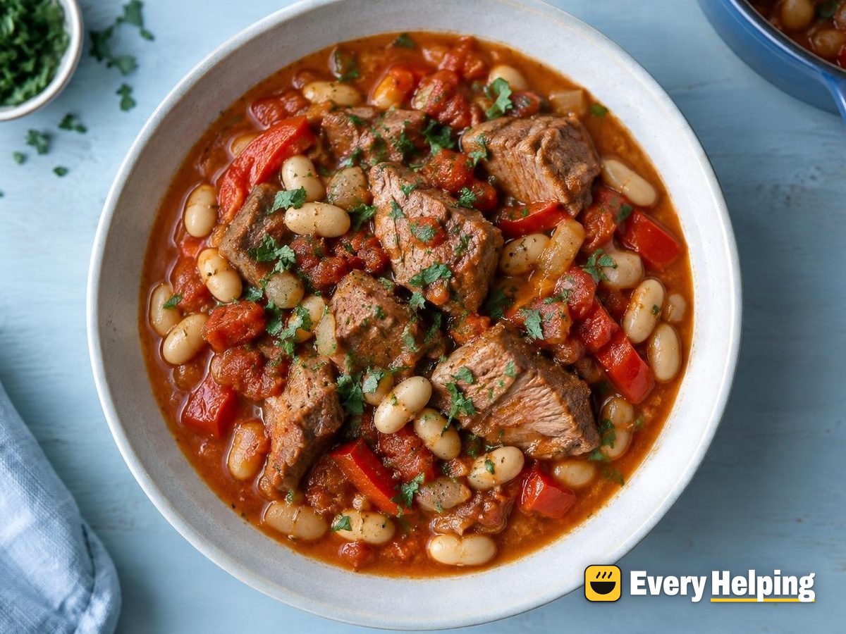 Smoky Pork Shoulder and White Bean Tomato Braise