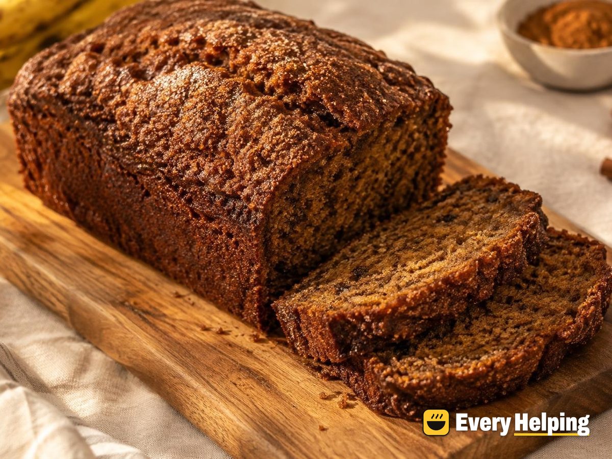 Spiced Molasses Banana Bread with Sugar Crust