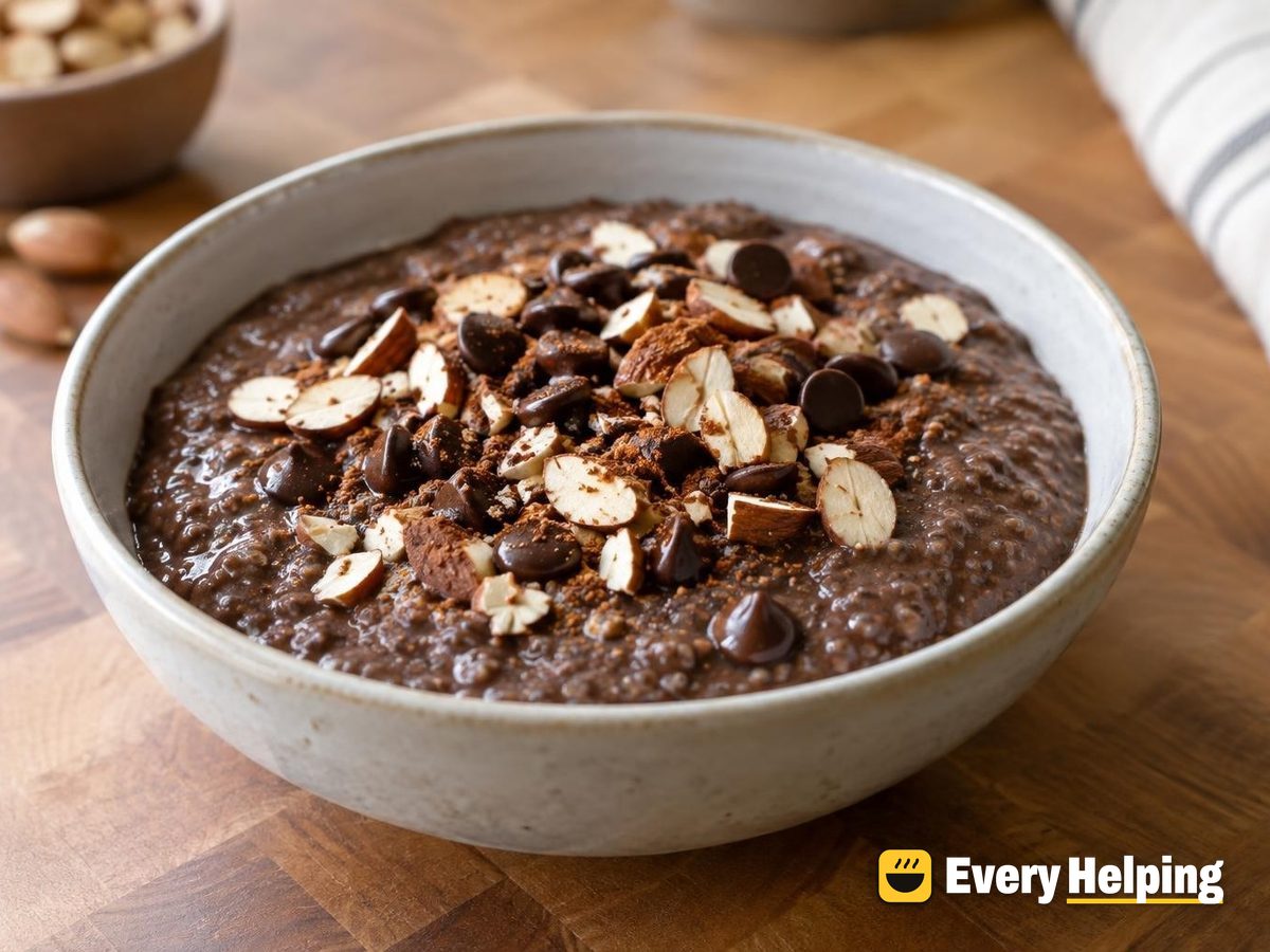 Mexican Chocolate Cinnamon Chia Pudding with Almonds