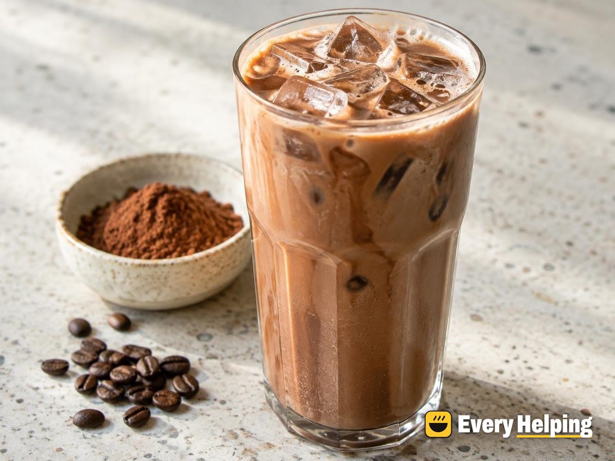 Iced Soy Mocha Latte with Cocoa Syrup