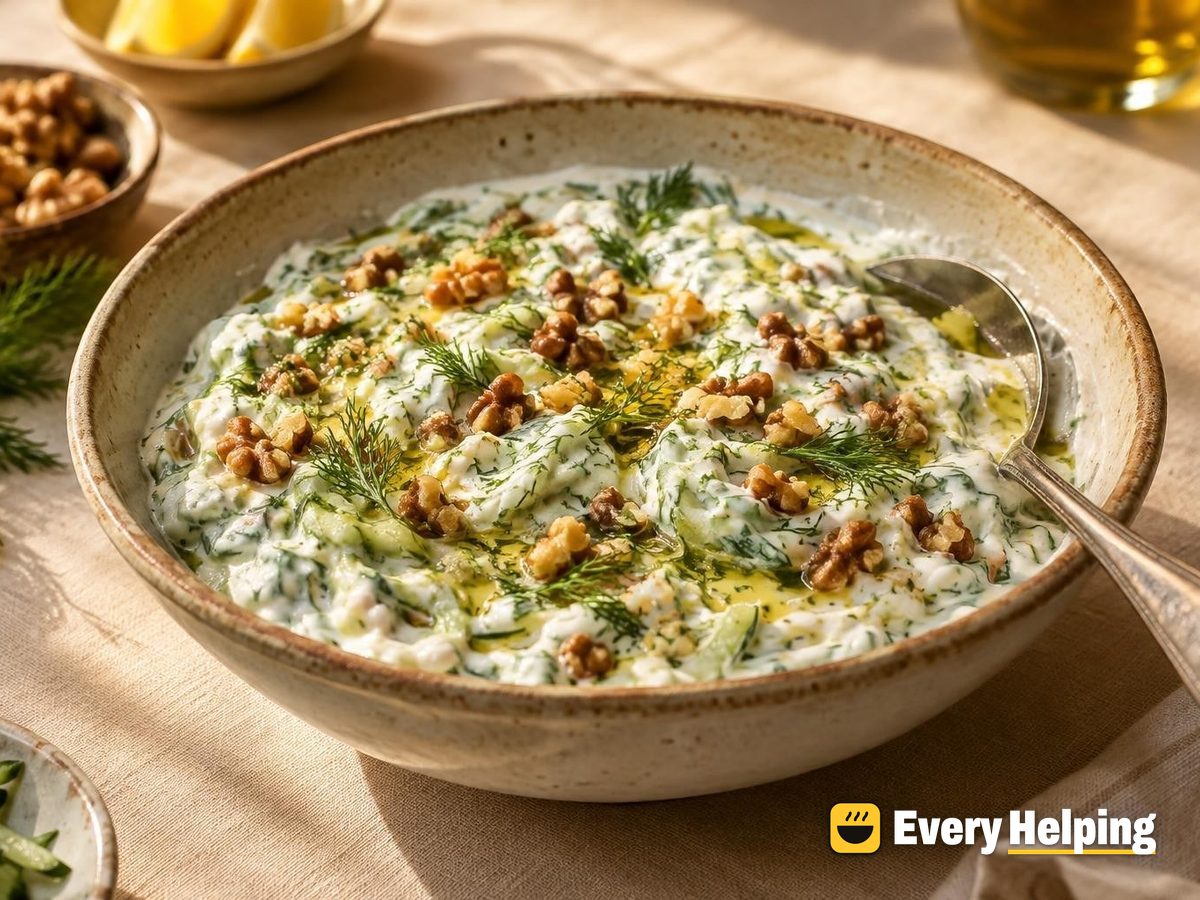 Creamy Whole Milk Yogurt with Dill-Cucumber Herbs