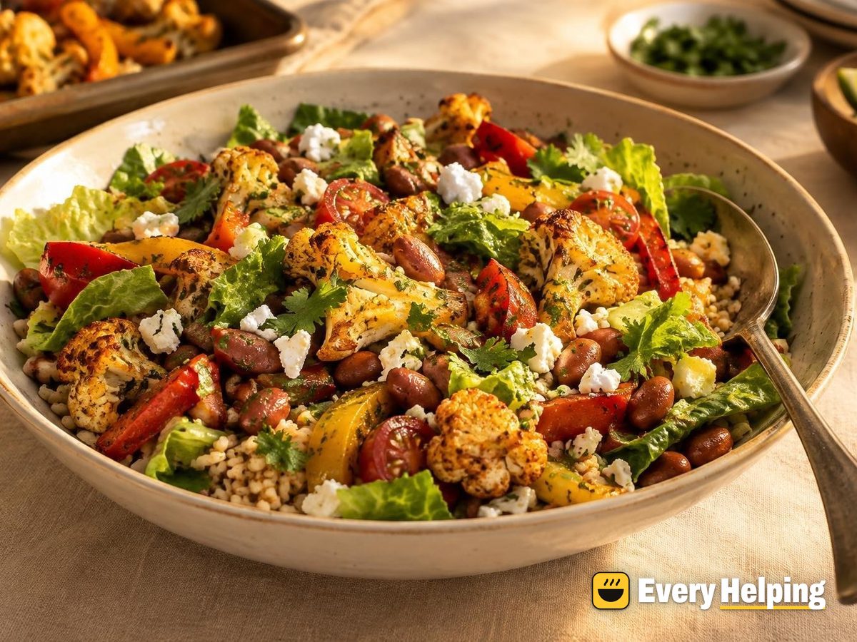 Roasted Cauliflower, Pinto and Brown Rice Salad