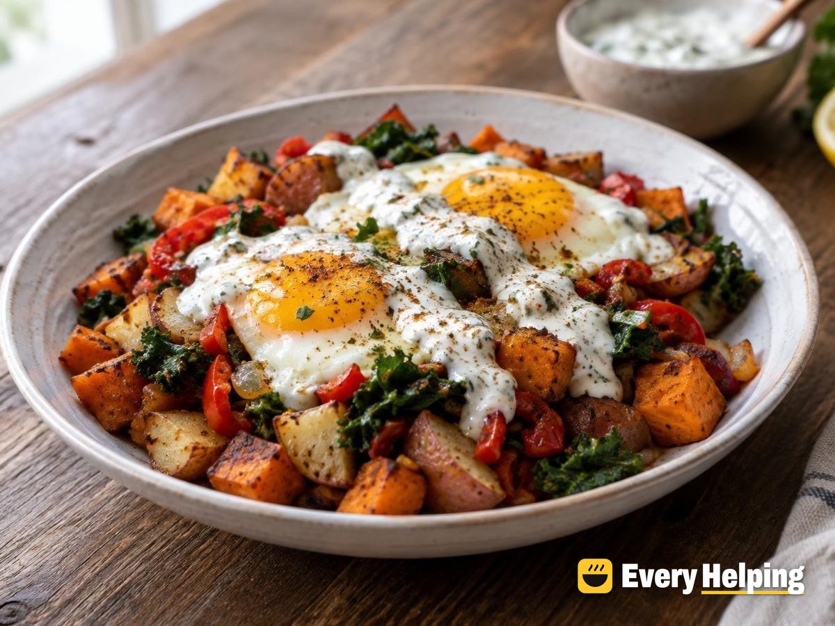 Sweet Potato Hash Bowls with Eggs and Yogurt