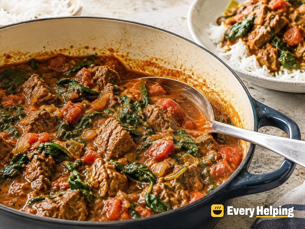 Beef Chuck and Spinach Tomato Curry