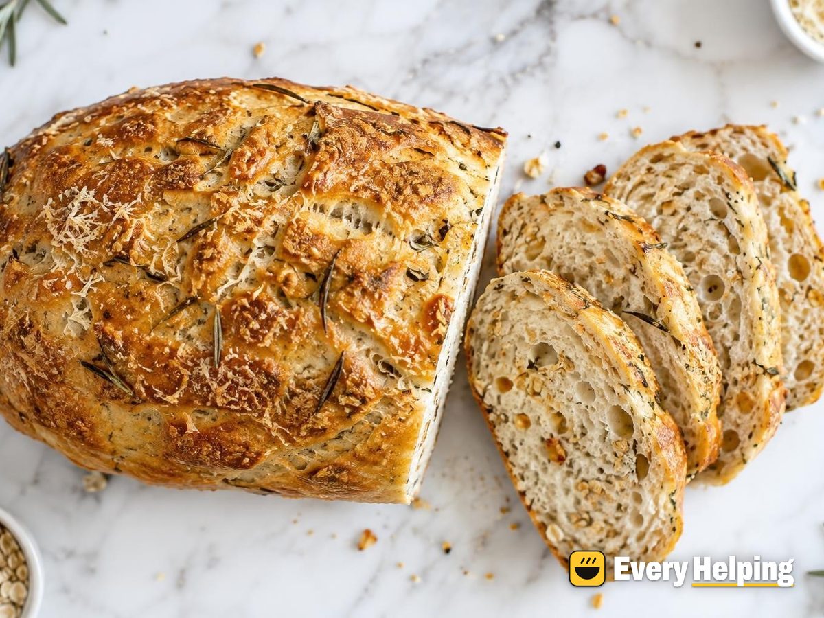 Parmesan Garlic Oat Porridge Sourdough Batard