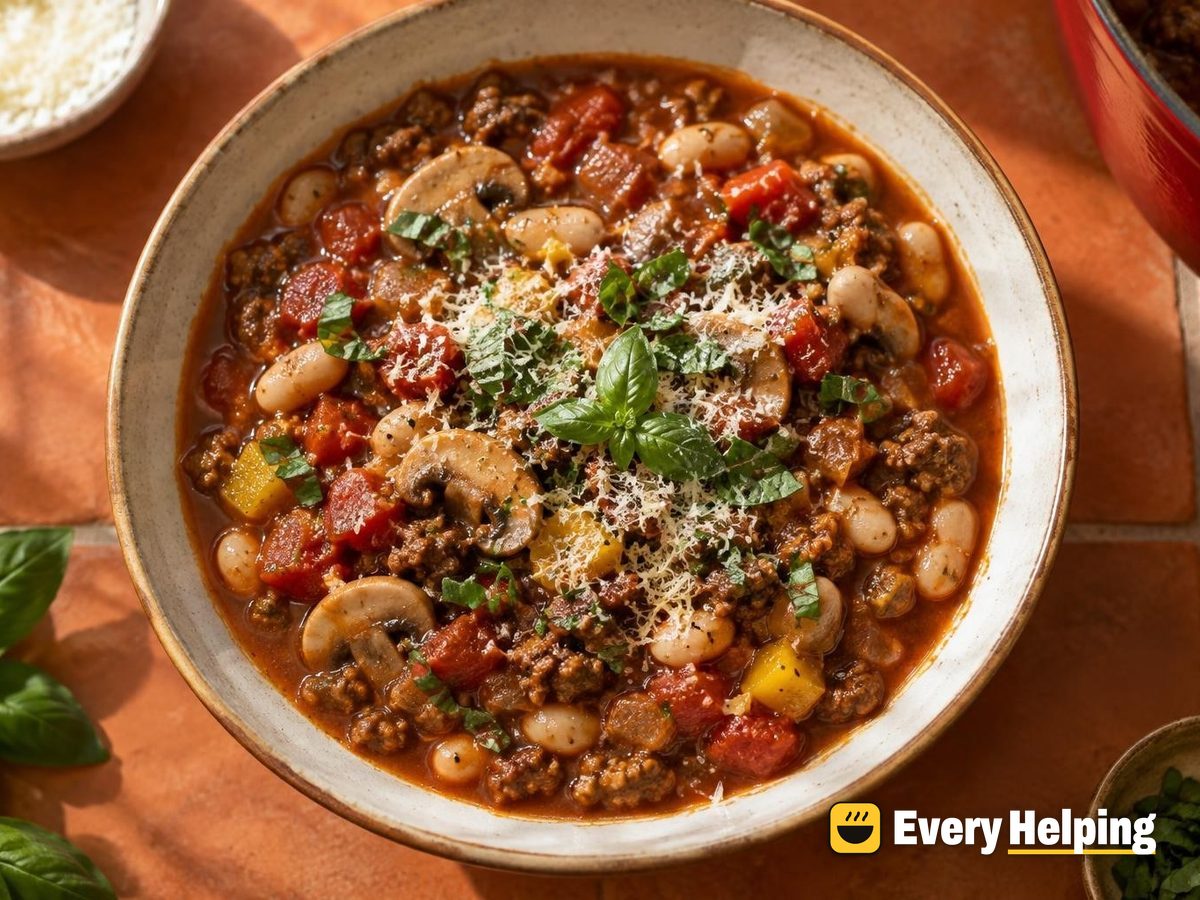 Italian Beef Chili with Cannellini and Basil
