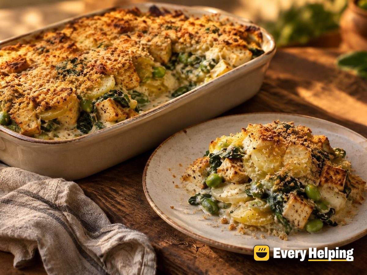 Smoky Tofu Potato Bake with Parmesan Crust
