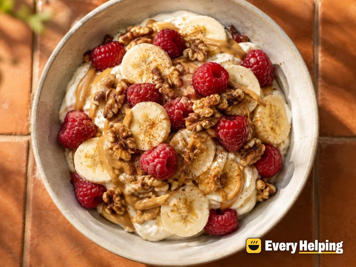Banana Peanut Butter Parfait with Cinnamon Walnuts