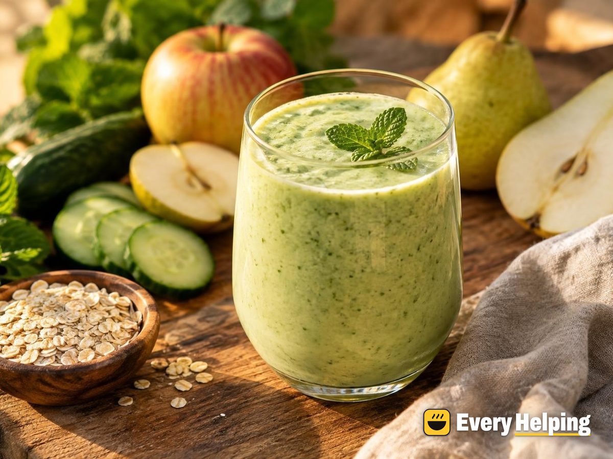 Apple Pear Cucumber Mint Oat Smoothie