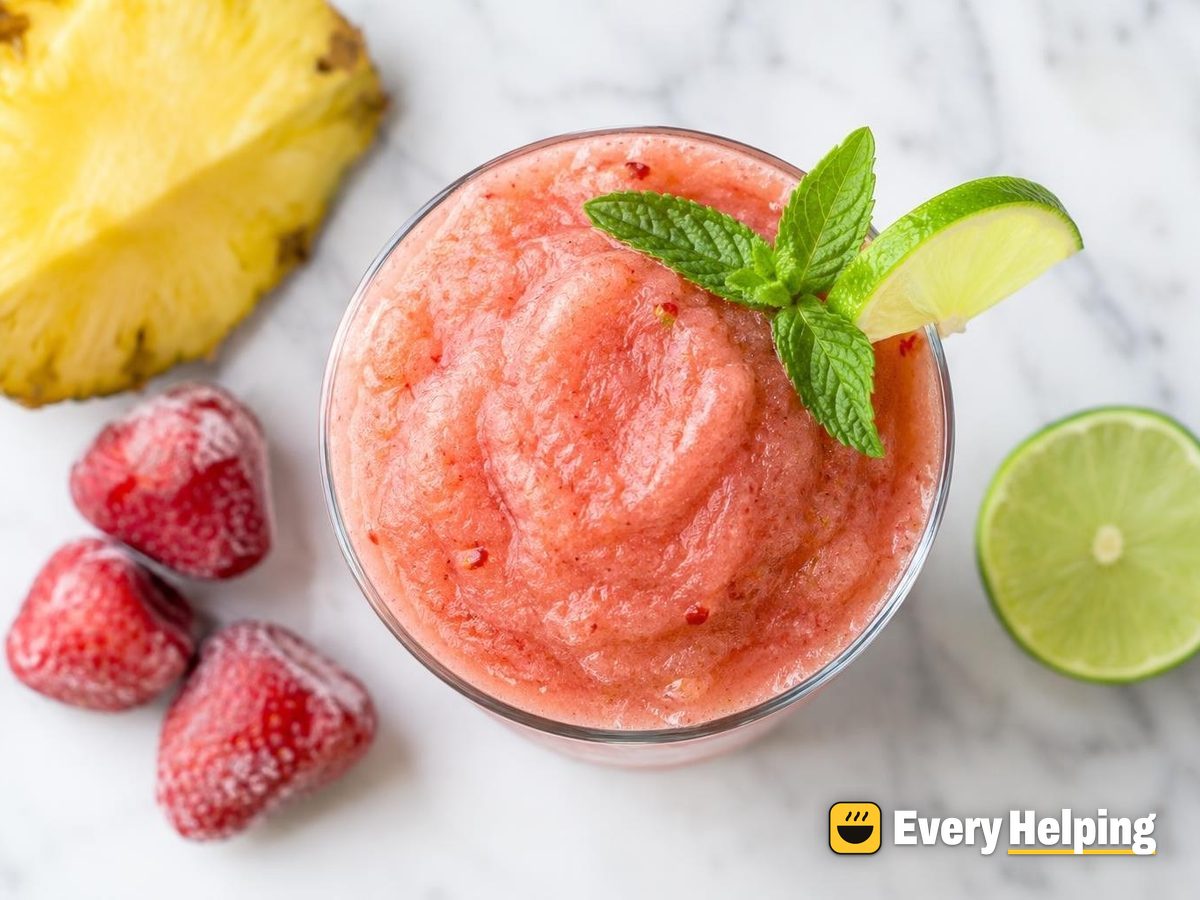 Frosty Pineapple-Strawberry Coconut Agua Fresca