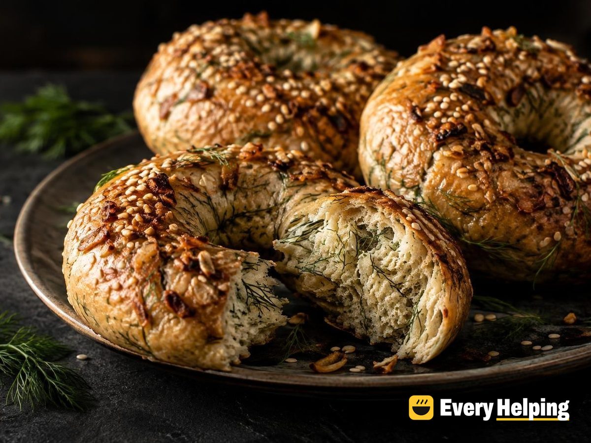 Dill and Onion Spelt Bagels
