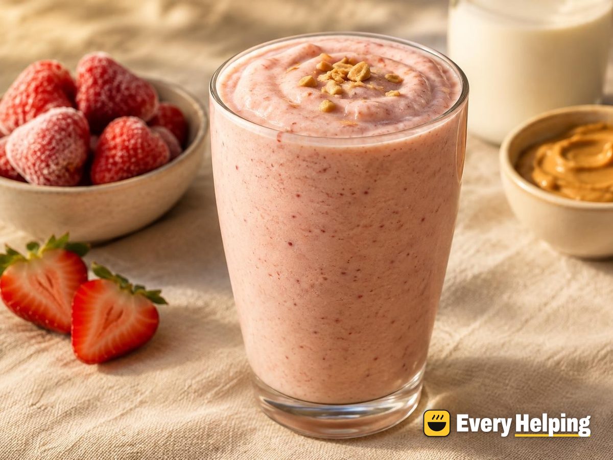 Strawberry Coconut Peanut Butter Protein Shake