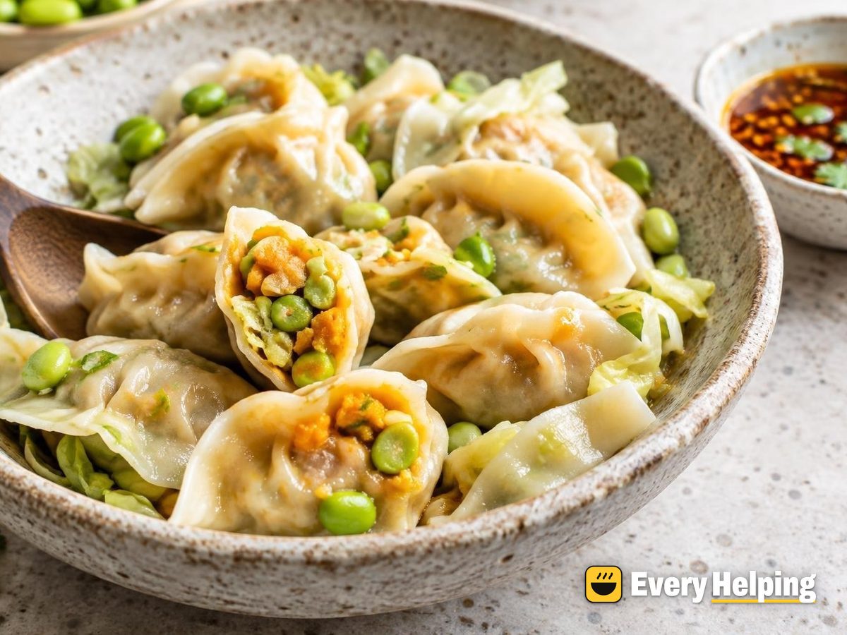 Sweet Potato, Edamame and Ginger Dumplings