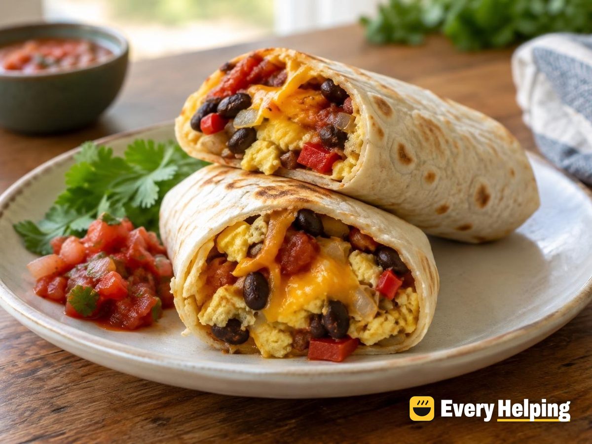 Freezer-Ready Black Bean Breakfast Burritos