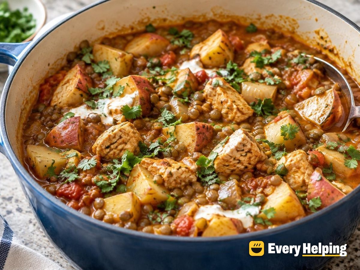 Turkey, Brown Lentil and Potato Curry