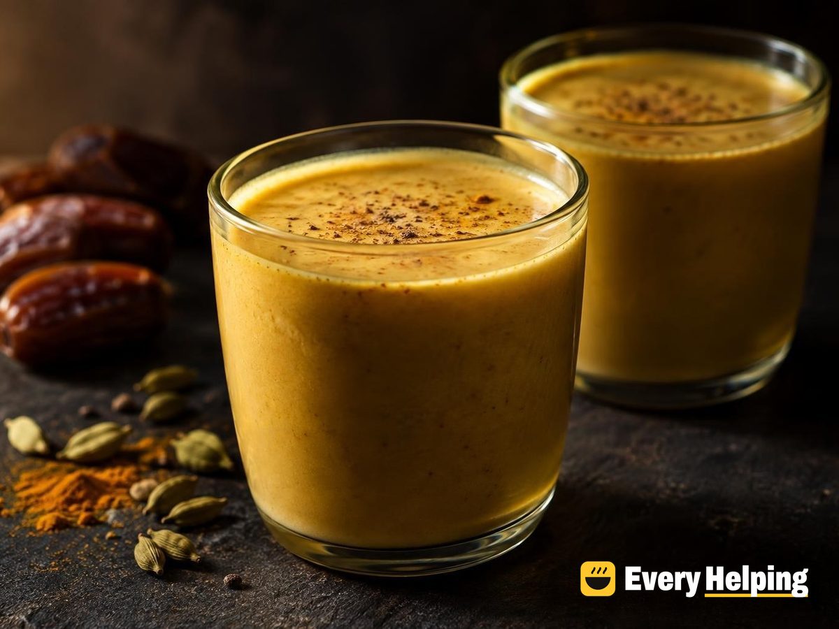 Golden Cardamom Coconut Milk with Dates