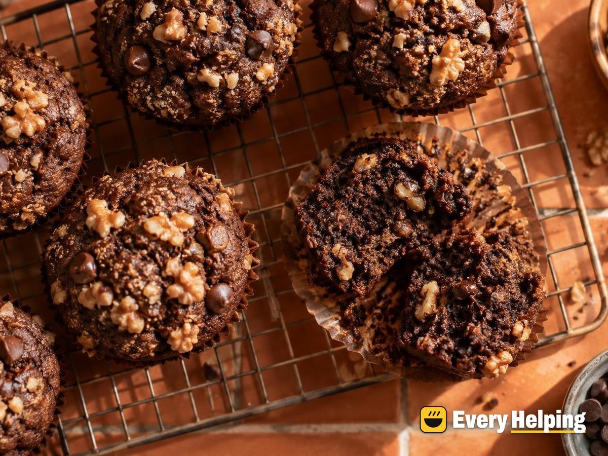 Chocolate Walnut Muffins with Espresso