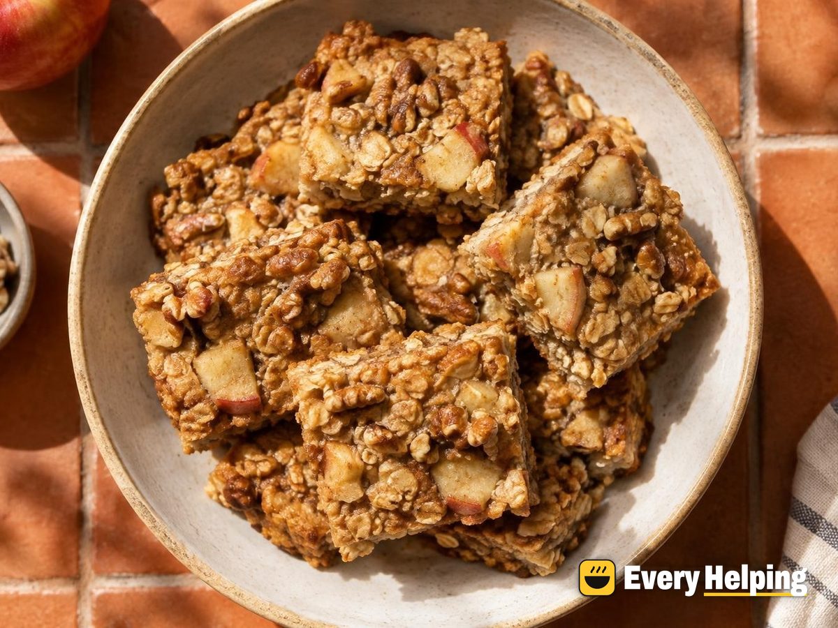 Vanilla Walnut Apple Baked Oat Bars