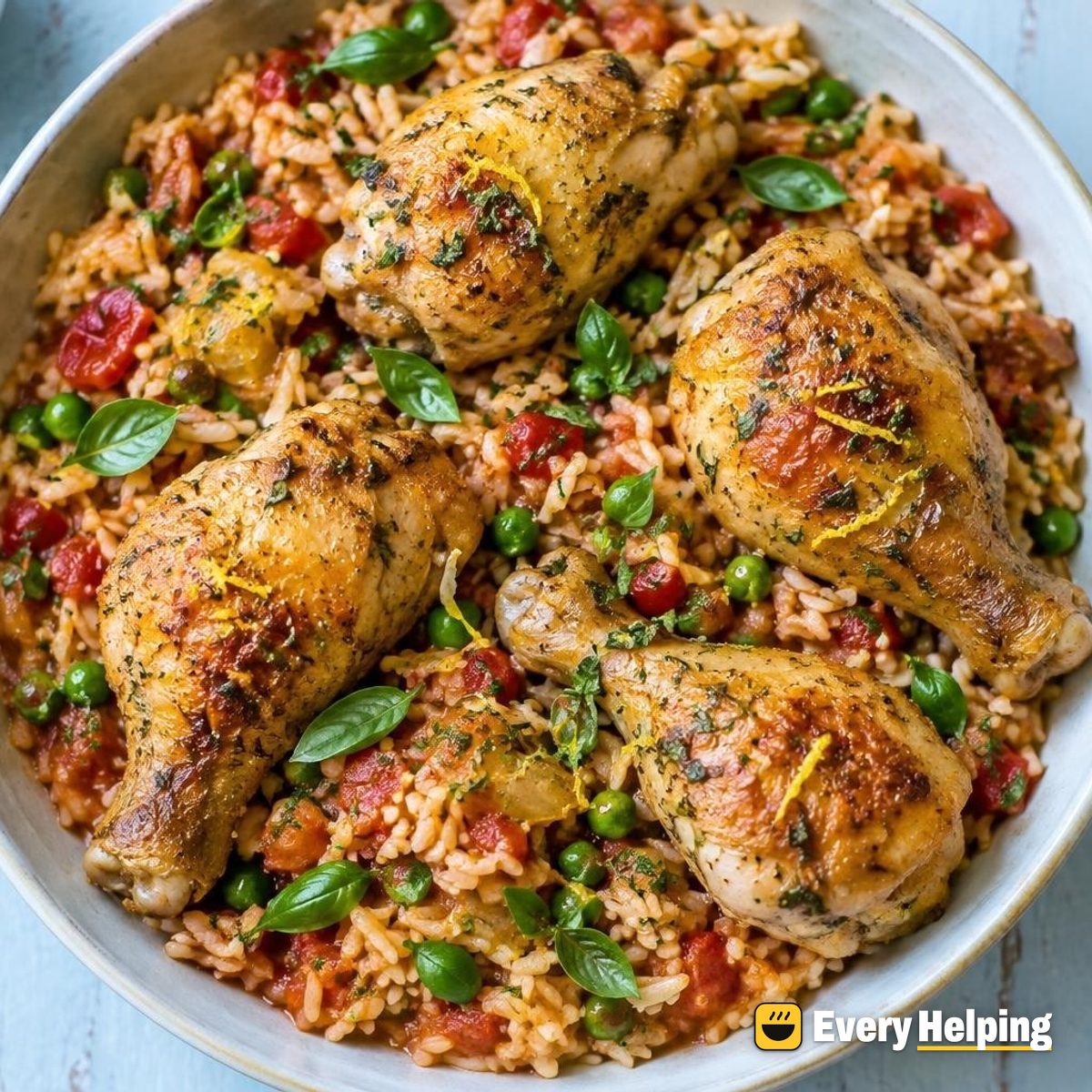 Dutch Oven Chicken Drumsticks with Tomato-Herb Rice