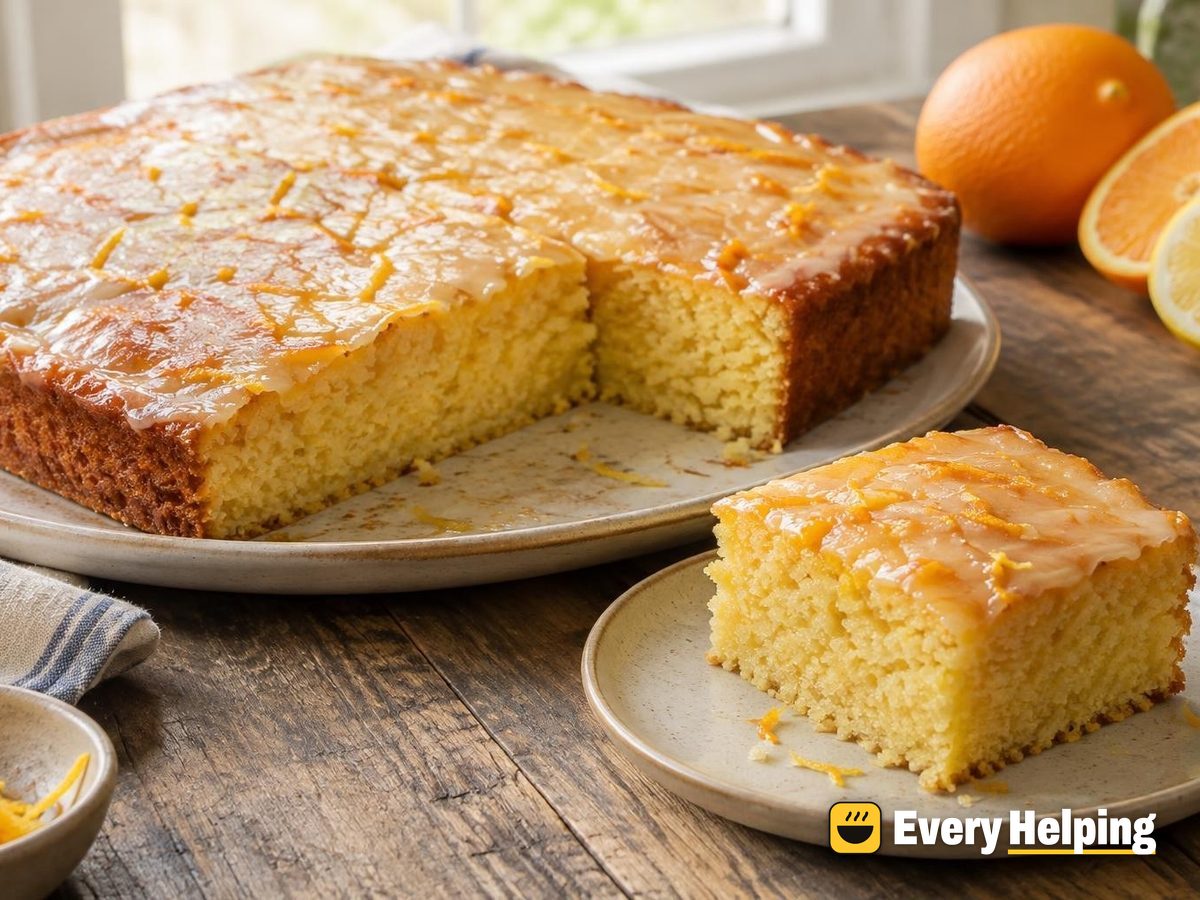 Orange Olive Oil Sheet Cake with Citrus Glaze