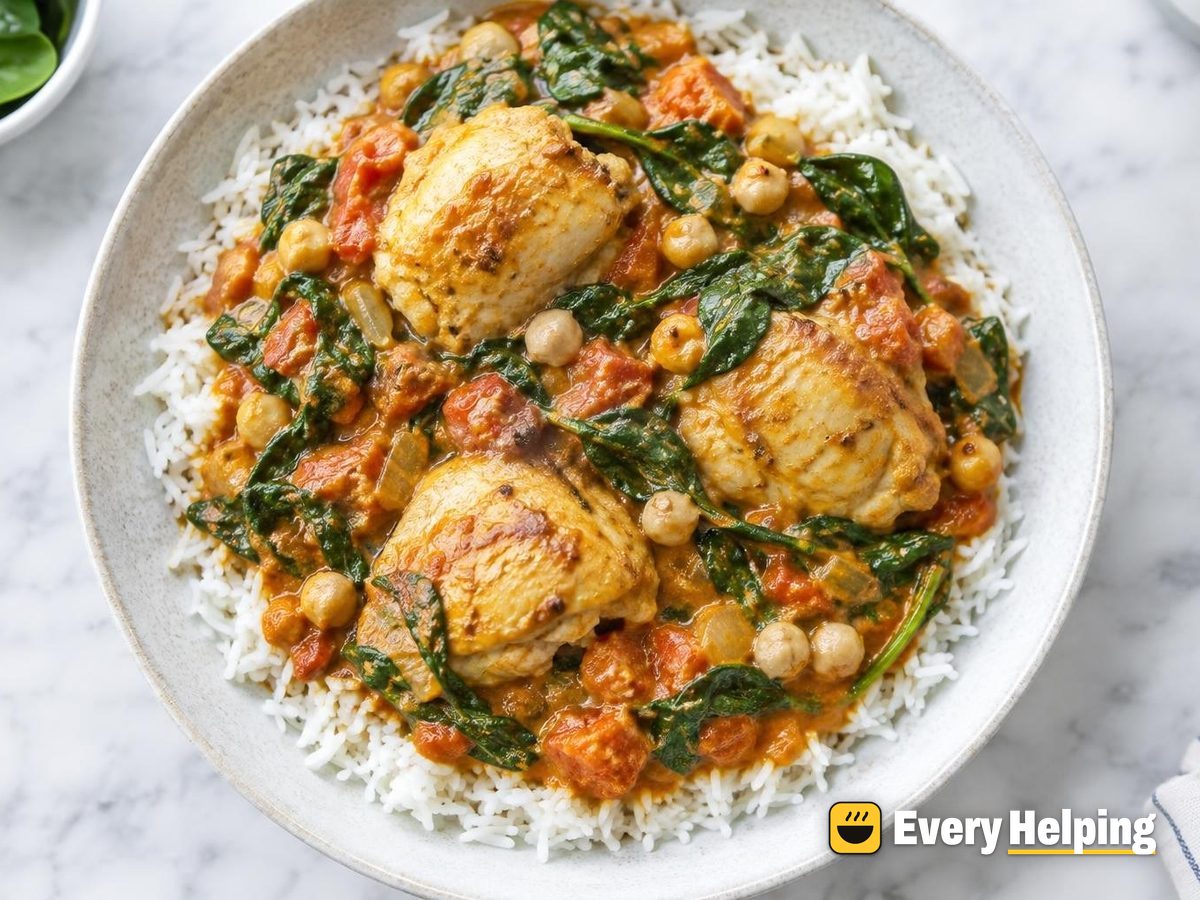 Chicken Thigh Saag Tomato Curry with Coconut