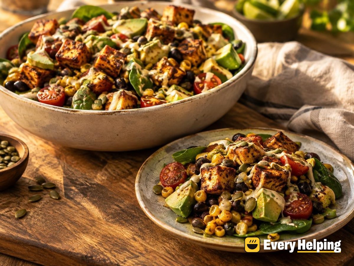 Chipotle-Style Crispy Tofu Taco Salad