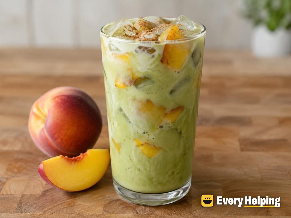 Roasted-Peach Vanilla Green Tea Latte