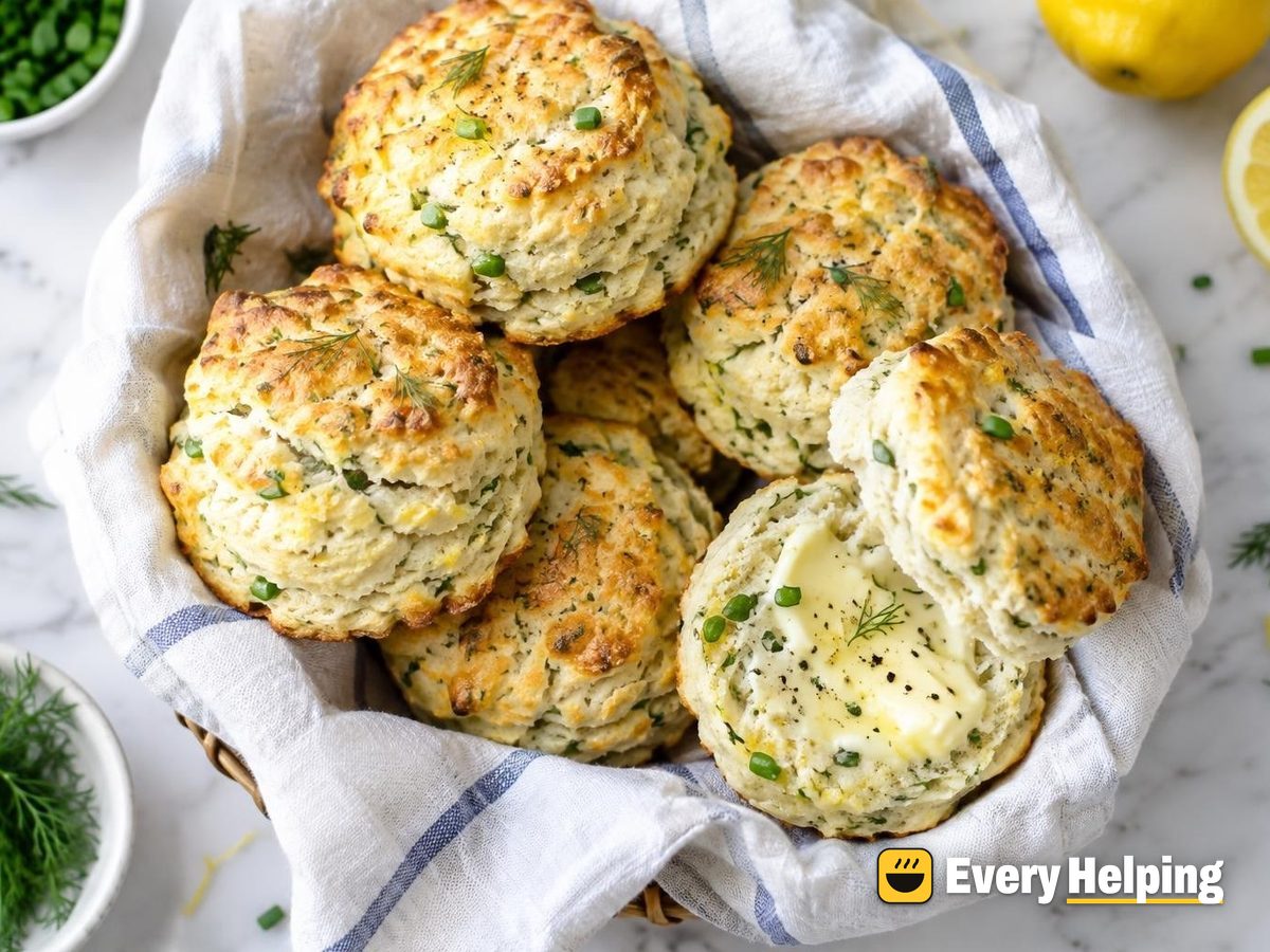 Flaky Lemon Dill Chive Buttermilk Biscuits
