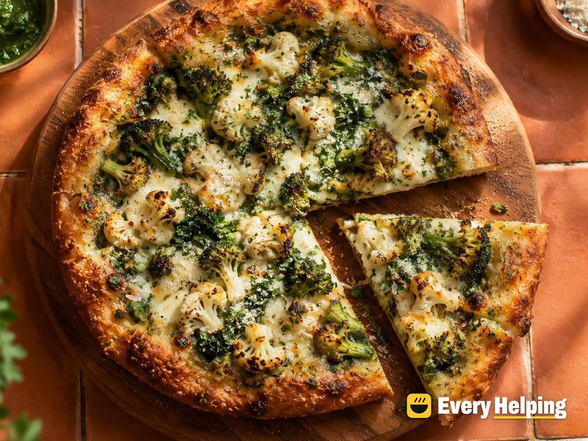 Crispy Pan Pizzas with Parsley Herb Sauce