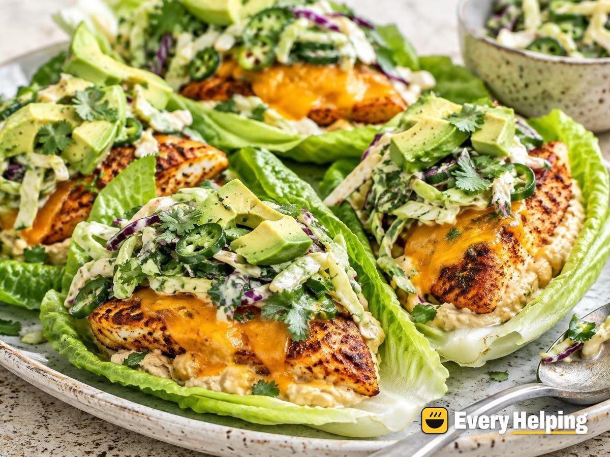 Chili-Lime Tilapia Melts in Romaine Cups
