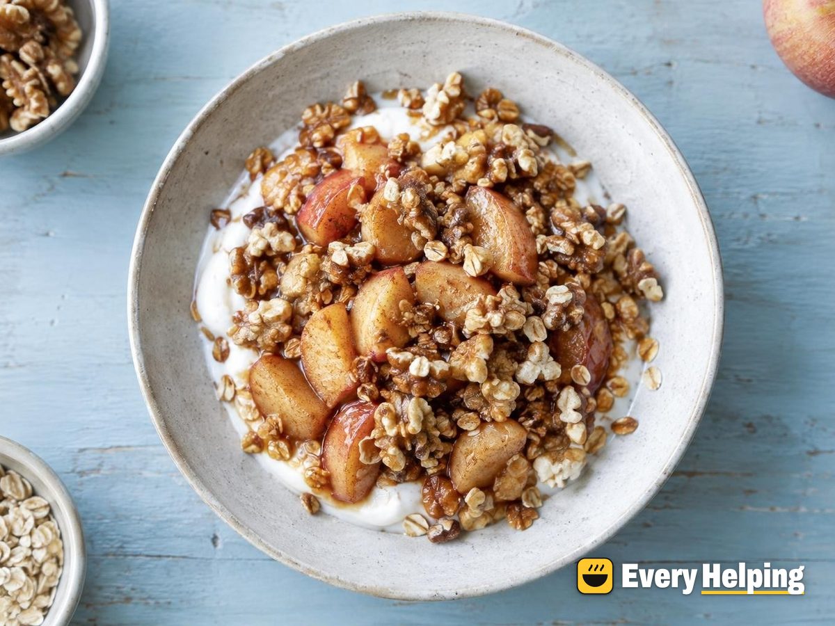 Apple Pie Yogurt Parfait with Walnut Oat Crunch