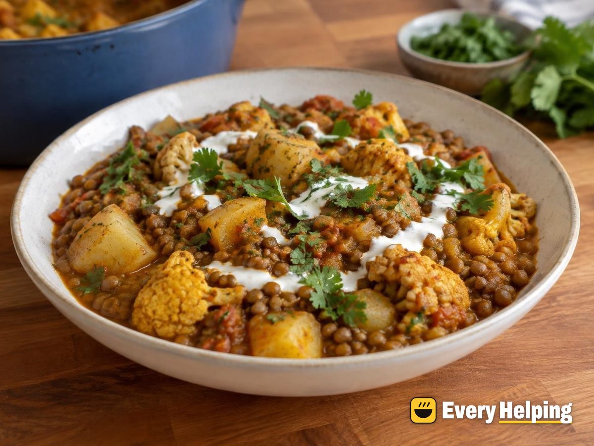 Brown Lentil, Potato and Cauliflower Curry