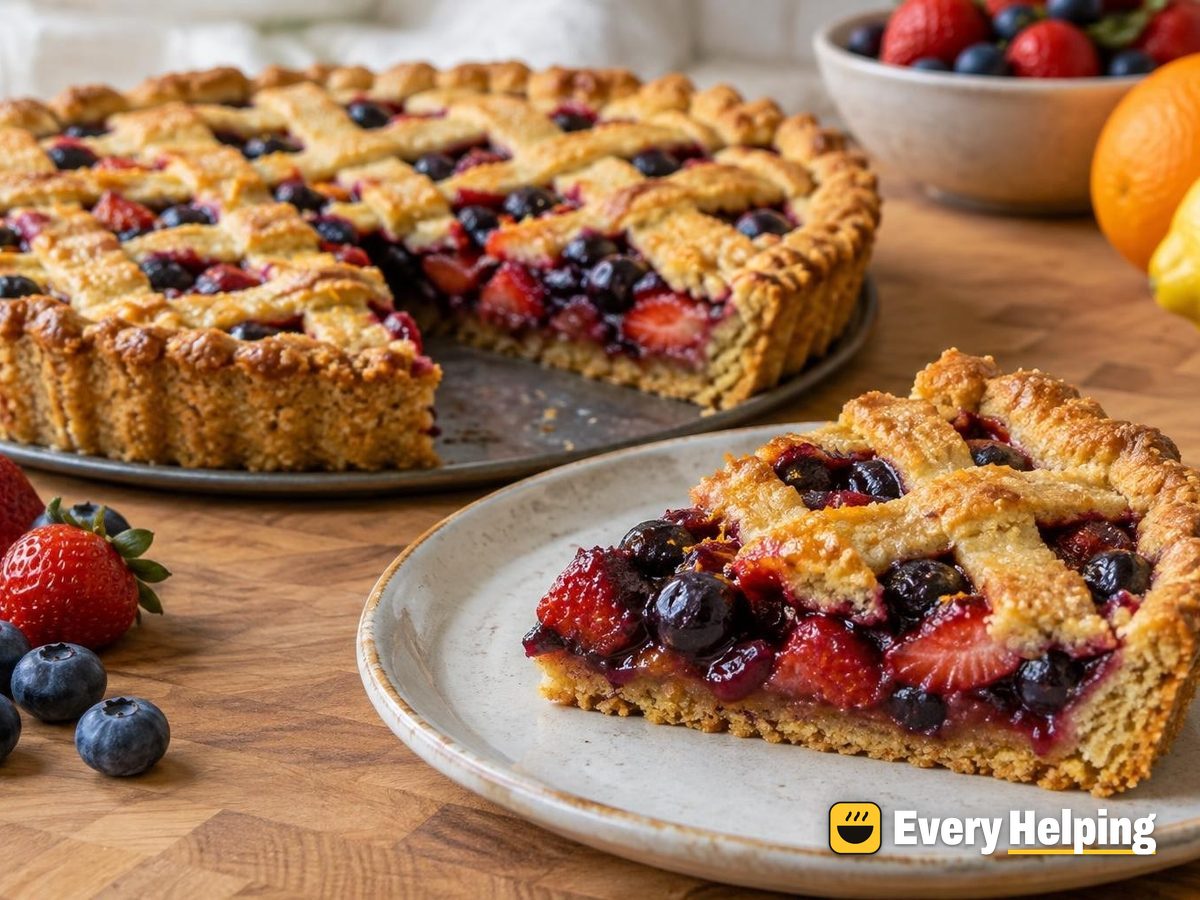 Blueberry Strawberry Lattice Tarts with Cornmeal Crust