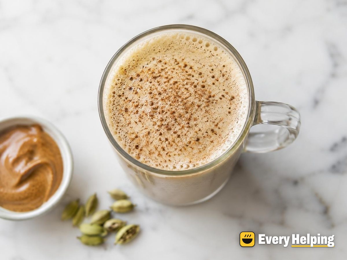 Frothy Maple Cardamom Almond Butter Chai