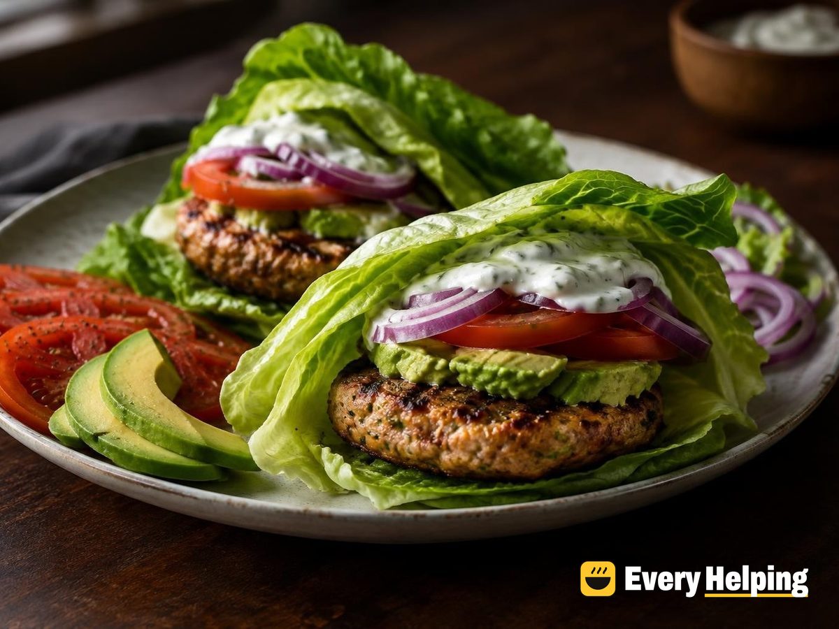 Grilled Turkey Burgers with Avocado-Tomato Stack