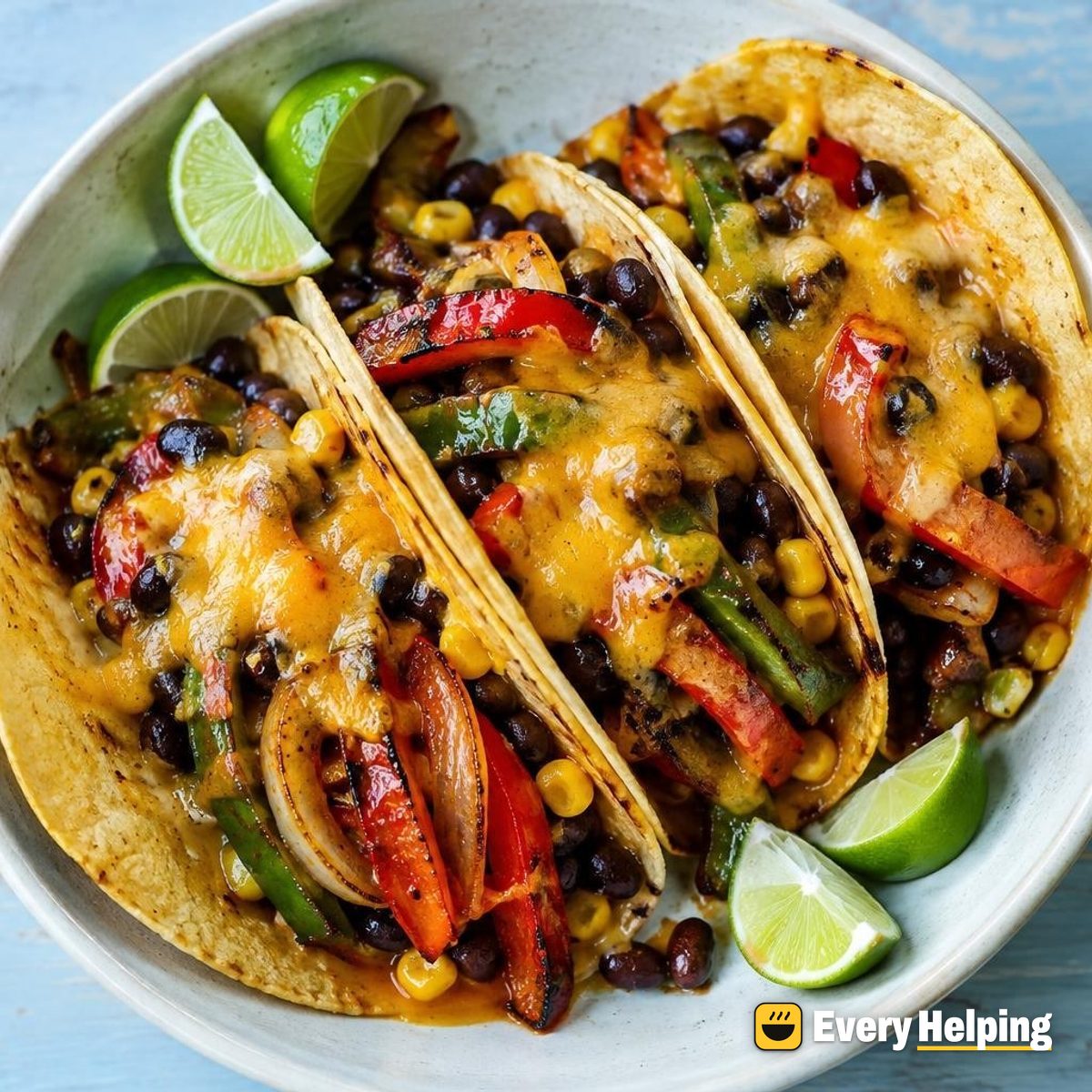Lime Ginger Pepper Stir-Fry Tacos with Cheddar