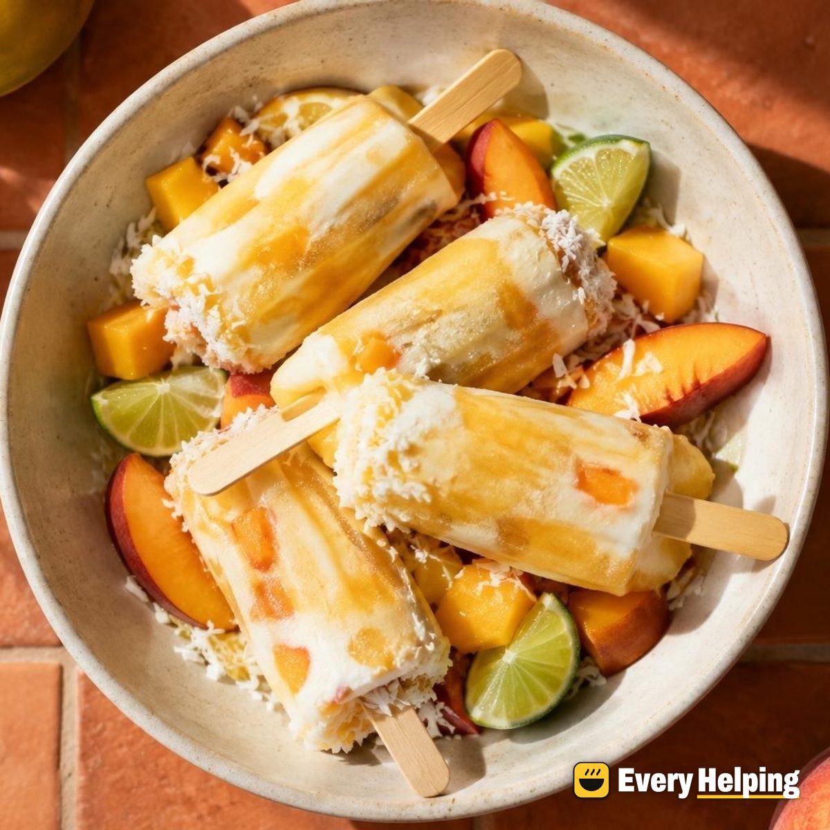Peach Mango Lime Cream Pops