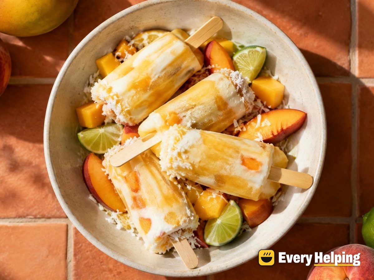 Peach Mango Lime Cream Pops