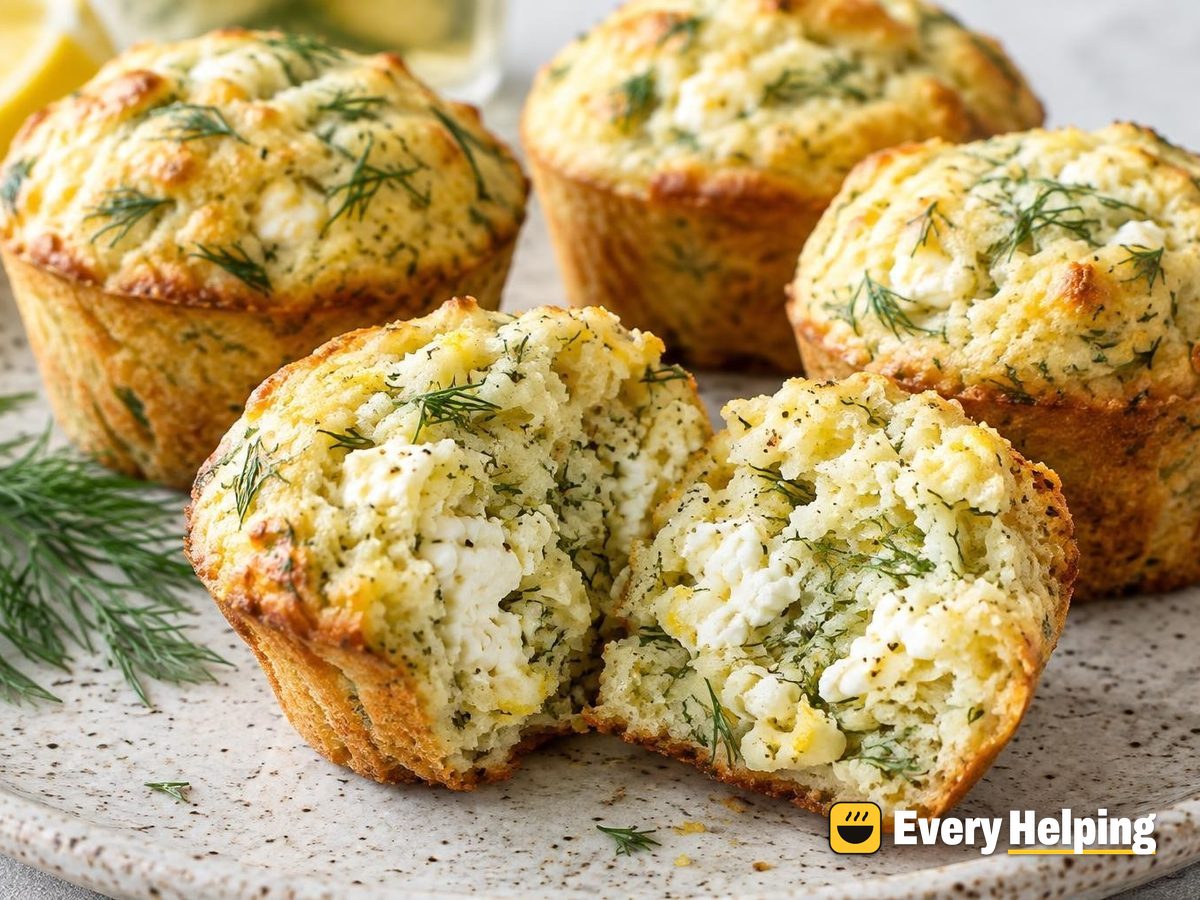 Lemon Dill Cottage Cheese Muffins