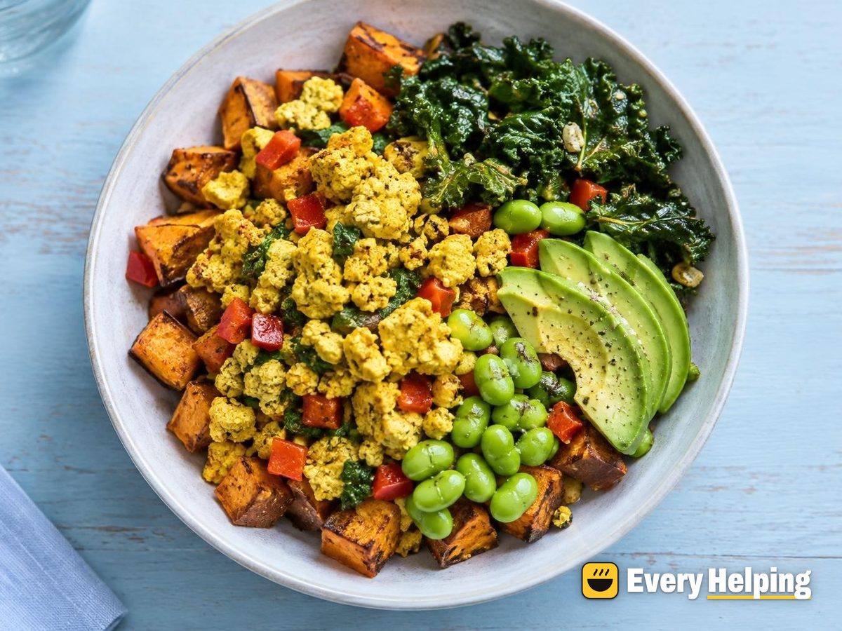 Turmeric Tofu Scramble Sweet Potato Bowls