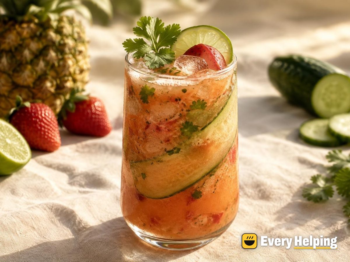 Pineapple Strawberry Cilantro Lime Spritzer