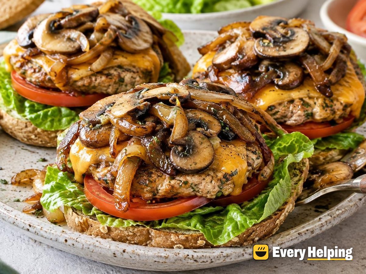 Balsamic Mushroom-Onion Turkey Burgers