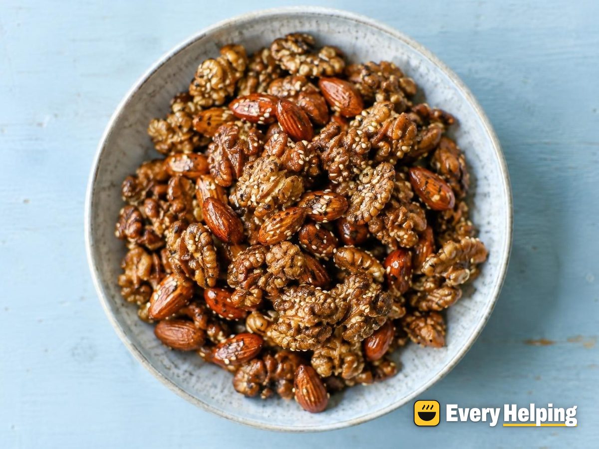 Savory Black Pepper Walnuts with Sesame and Cumin
