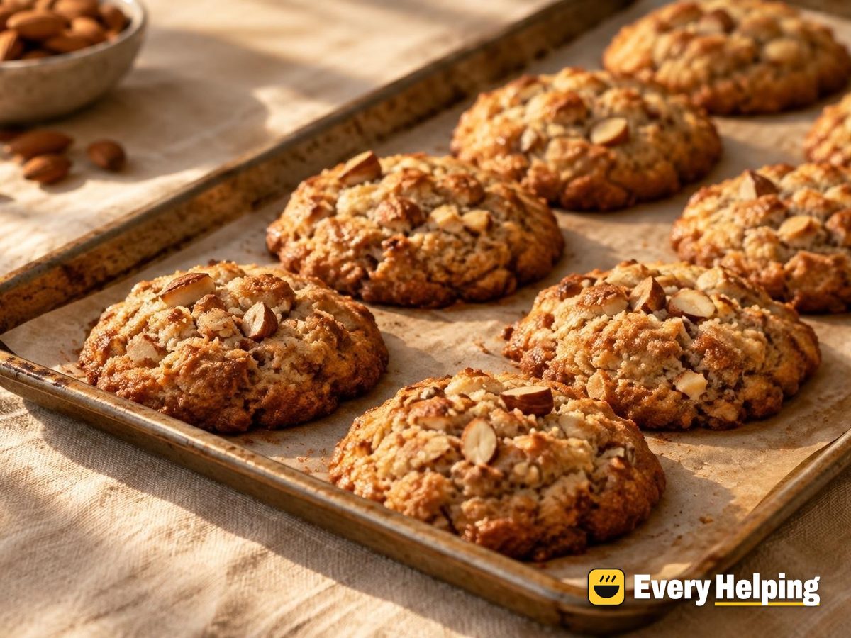 Toasted Almond Butter Drop Cookies